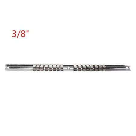 

Hayafir Socket Rack Holder 1/4 3/8 1/2 Inch with 16 Clips On Rail Tool Organizer Storage