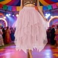 thumbnail image 4 of Elegant High Widelity Knit Sheer Overlay Skirt For With Inner And Flirty Asymmetrical Hem, 4 of 5