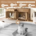thumbnail image 3 of S-HOME Wooden Cat Litter Box Enclosure With Scratching Board And Storage Drawer, Hidden Cat Furniture Nightstand Cabinet，Espresso, 3 of 9