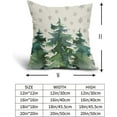 thumbnail image 5 of Christmas Tree Pillow Covers 18x18 Set of 2 Blue Green Watercolor Winter Snowflakes Rustic Nature Forest Print Decorative Outdoor Pillowcases Farmhouse Throw Cushion Case Decor for Couch Sofa Bed, 5 of 6