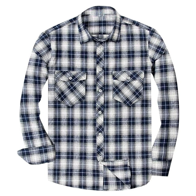 Penkiiy Hombres Camisa de manga larga con botones hacia abajo Camisa de algodón Casual Camisa ligera Chaqueta XL Negro