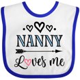 thumbnail image 3 of Inktastic Nanny Loves Me Grandchild Girls Baby Bib, 3 of 4