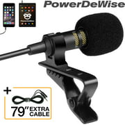 Professional Grade Lavalier Lapel Microphone Omnidirectional Mic with Easy Clip On System Perfect for Recording