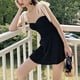 thumbnail image 4 of Traje de baño elegante de una pieza para mujer Traje de baño con falda negra Falda con cordones en los hombros, 4 of 7