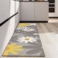 thumbnail image 4 of Gray Daisy Flower Yellow Blooms Pattern Kitchen Rug Mat,Kitchen Runner Rugs Non Skid Washable,Decorative Kitchen Floor Mats for Kitchen,Sink,Laundry,17"X47", 4 of 5