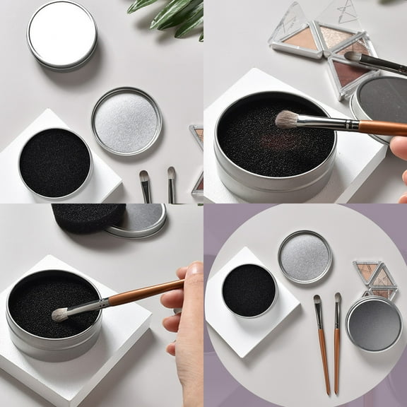 Cleaner Color Remover Tool 6 Pcs Fulande Removal Sponge with 1 Iron Clean Box for Makeup Brush