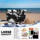 thumbnail image 5 of Fotbe Fluid Black White Paint Swirls Bolsa de Viaje para Playa - Resistente al Agua, Bolsa Tote de Gran Capacidad y Ligera con 7 Bolsillos para Mujeres y Hombres, 5 of 7