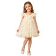 thumbnail image 2 of Lullu Girls Floral Embroidery Tulle Dress Flutter Sleeve Party Princess Dress, Sizes 1-6, 2 of 6