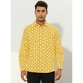 thumbnail image 2 of Unique Bargains Men's Polka Dots Dress Shirt Button Down Long Sleeve Casual Shirts XL Yellow, 2 of 6