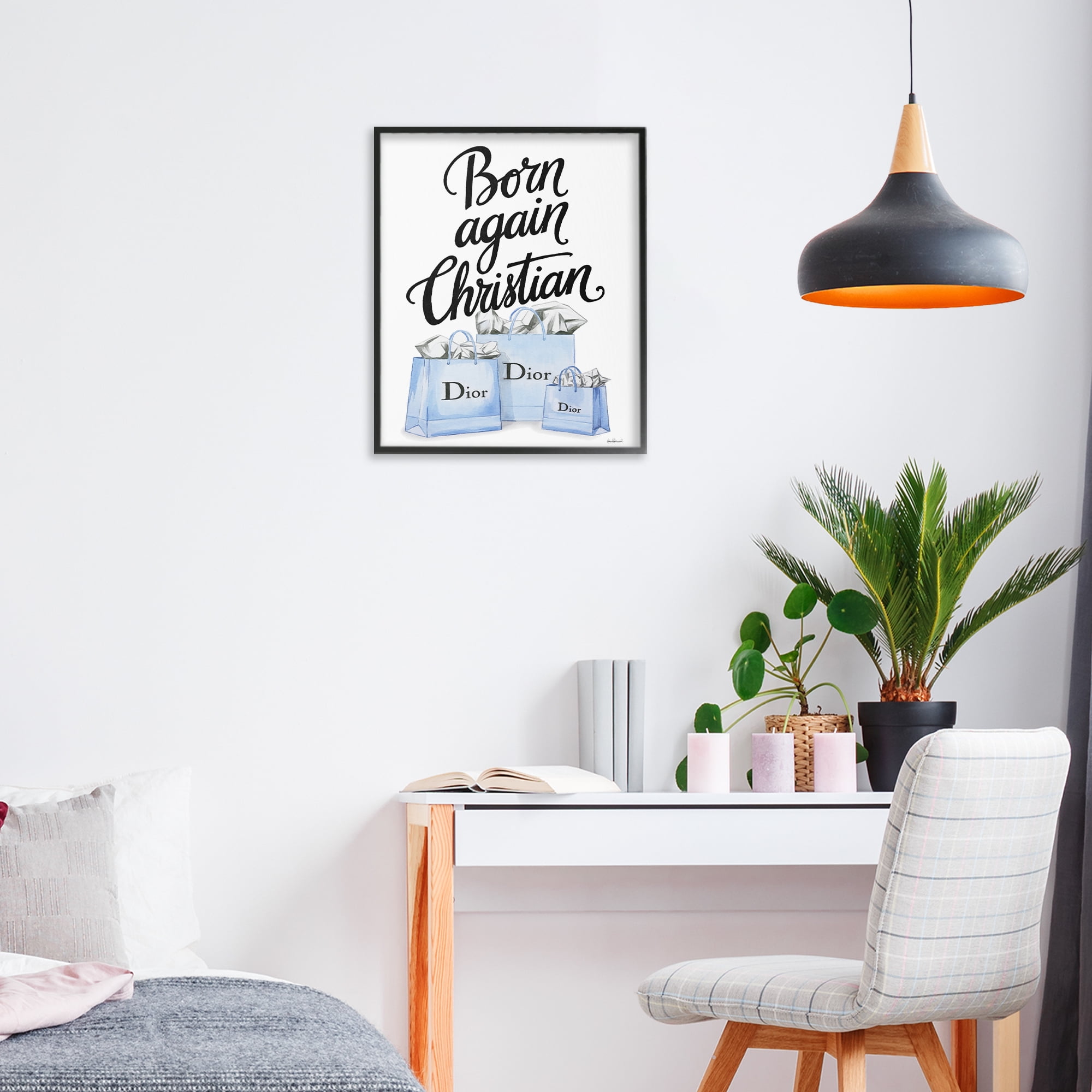 Glam Bags Born Again Christian Black Framed Giclee Art, design by Amanda Greenwood