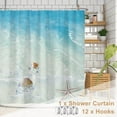 thumbnail image 4 of Ocean Beach Shower Curtain, Sea Drift Bottle Starfish Conch Seashell Bathroom Curtain, Tropical Ocean Theme Shower Curtain Set with 12 Hooks for Bathroom 72Wx84L, 4 of 6