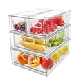 thumbnail image 1 of Paquete de 4 cubos organizadores para nevera Greenby con cajón extraíble, 1 of 7
