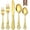 Gold, variant on GPED 20-Pieces Silverware Set, Retro Royal Flatware Set for 4, Stainless Steel Mirror Cutlery Set, Include Forks Spoons and Knives set, Dishwasher Safe, Gold