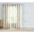 thumbnail image 3 of Exultantex Taupe Leaves Curtains Semi Sheer Drapes for Living Room,55"W x 84"Lx2,Grommet Top, 3 of 6
