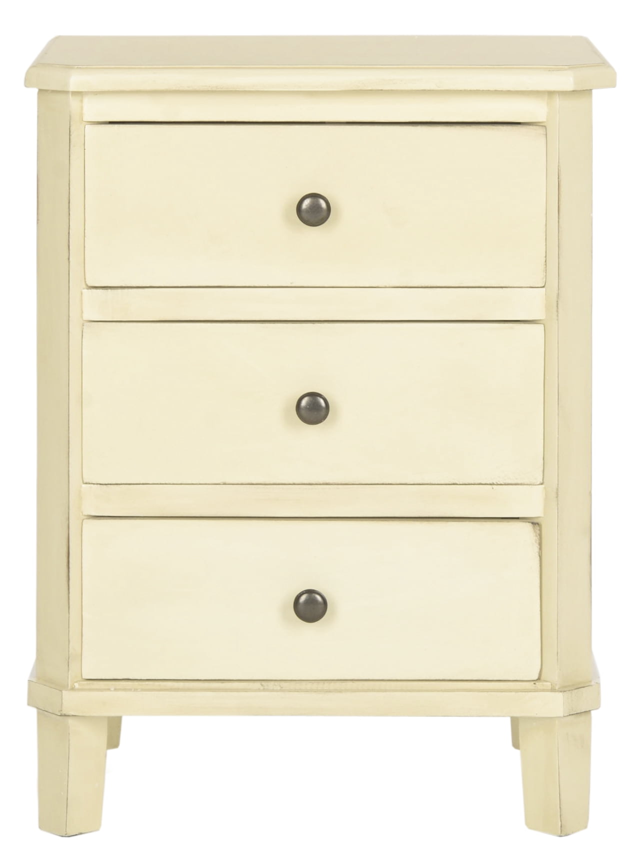 SAFAVIEH Joe Classic End Table with 3 Storage Drawers, Barley