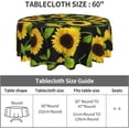 thumbnail image 6 of Round Tablecloth 60 Inch, Beautiful Sunflower Table Cover (Fit for 20"-47" Table), Soft Fabric Washable Wrinkle Resistant Table Cloths for Parties Kitchen Family Gatherings Home Decor, 6 of 6