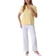 thumbnail image 2 of INSPIRAR CHIC Blusa de cuadros vintage con mangas abullonadas para mujer, verano, tamaño S, color amarillo, 2 of 6