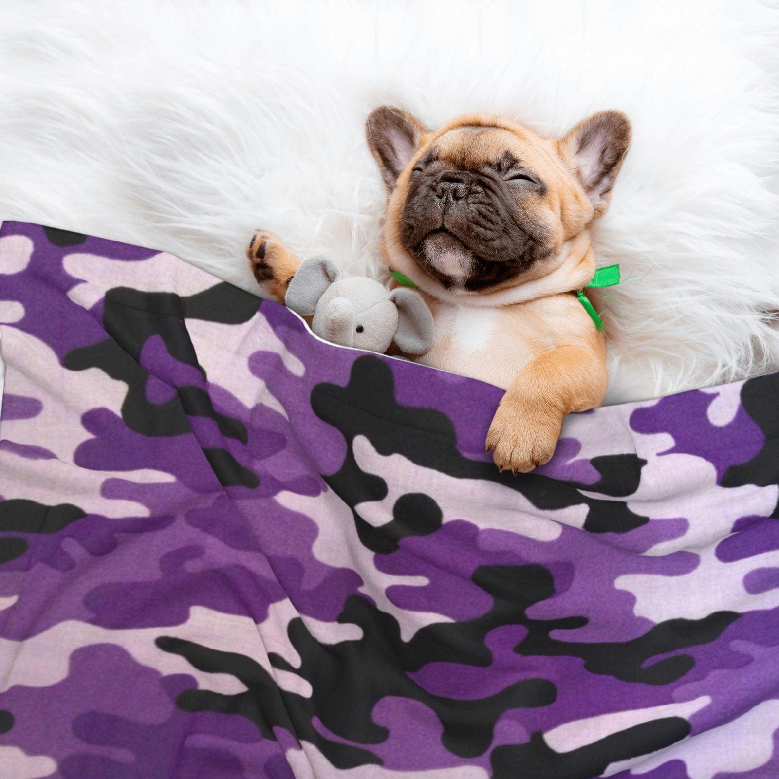 Green Camouflage Dog Blanket Soft Warm Flannel Cat Blanket Great Pet Throw for Cats Puppy Small Medium Large Dog
