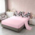 thumbnail image 4 of Homewish Modern Geometric Twin Bedding, Pink White Black Bedding Comforter Set, Pink Reversible, 7 Pieces, 4 of 7