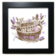 thumbnail image 1 of Cesta de flores de lavanda planta pintura actual Mesa de pared con marco cuadrado negro, 1 of 4