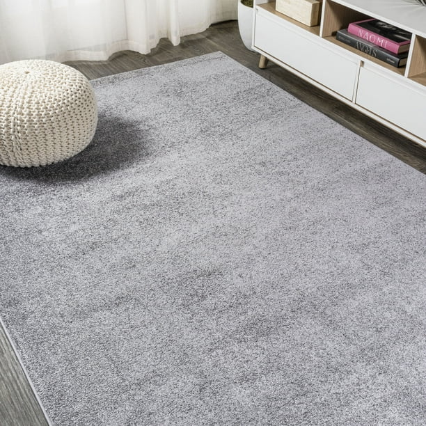 Haze Solid Low Pile Area Rug Gray