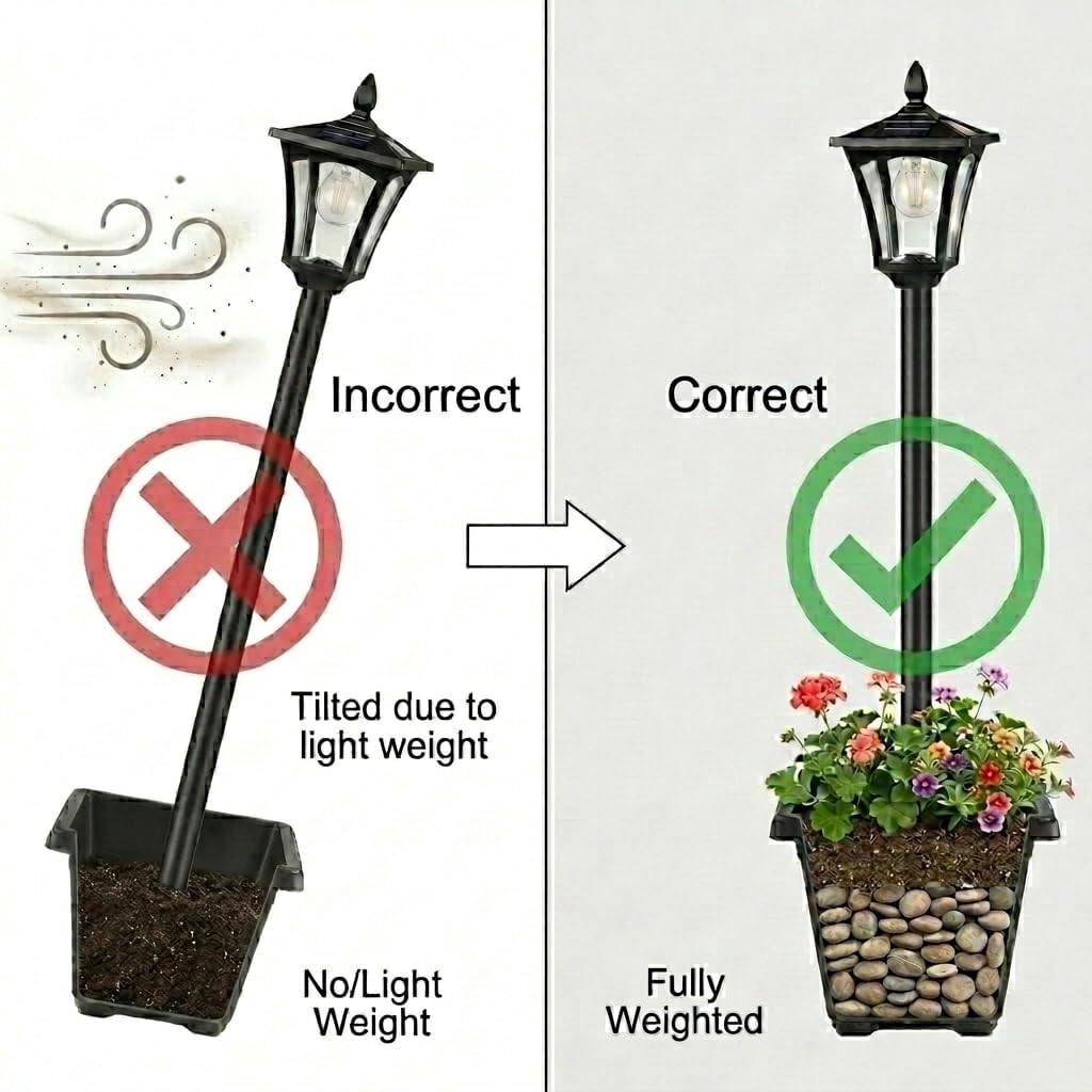 28" Solar Lamp Post Lights with Planter, Glass & Metal Street Light Outdoor Waterproof, 60 Lumens Dusk to Dawn Solar Pole Light for Garden, Yard, Driveway, Porch