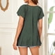 thumbnail image 1 of Top con botones para mujer fácil de combinar Camisa de manga corta para mujer Mangas cortas sueltas Cuello redondo simple Poliéster elegante para vacaciones para cita nocturna ANGGREK Otros, 1 of 6