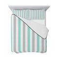 thumbnail image 7 of Quilts Twin Size Bedding Set, Aqua Stripe Lightweight Quilted Comforter, Geometric Grey White Vertical Striped Soft Reversible Bedspread Coverlet with Pillow Covers for All Season, 68" x 86", 7 of 7