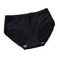 thumbnail image 2 of Qulqfy 100 Cotton Underwear Women Lace Black Cheeky Floral Soft Breathable Panties Pantys for Women M, 2 of 3