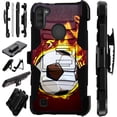 thumbnail image 1 of WORLD ACC LuxGuard Holster Case Compatible with Samsung Galaxy A11 Hybrid Phone Cover (Flaming Soccer Ball), 1 of 1