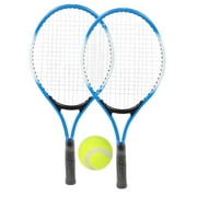 Bigking 21 inch Tennis Rackets for Kids Junior Tennis Racquet, 2 Racquets + 1 Ball + 1 Bag, Blue