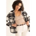 thumbnail image 2 of Ragstock Black & Pink Plaid Lined Shacket, 2 of 4