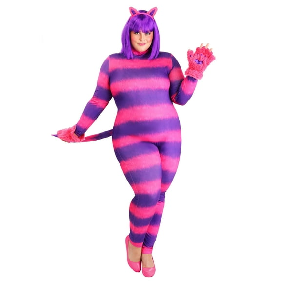Plus Size Sexy Cheshire Cat Bodysuit Costume for Women