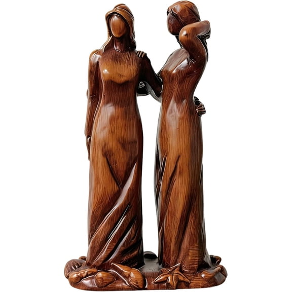 Resin Figurines Statue - Hand-Painted "By My Side" Friendship Sculpture for Women, Friendship Day Gift, Decorative Sister Figurine for Home & Office(1Pcs, B)
