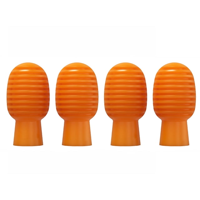 Advancent Paquete de 4 baquetas de silenciosas, amortiguador de manga de silicona, portátil para principiantes, cabeza de baquetas, Accesorios para instrumentos musicales Naranja