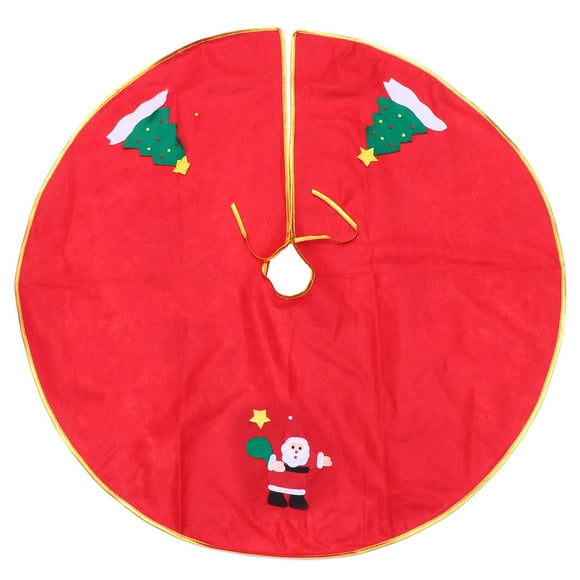 1PC 90cm Christmas Tree Apron Festive Christmas Tree Skirt Xmas Tree Base Wrap Christmas Party Decoration (Random Style)