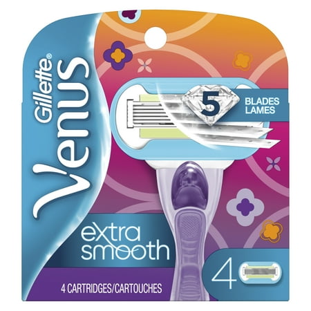 - Gillette Venus Extra Smooth Purple Women's Razor Blade, 4 Refills
