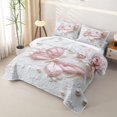 thumbnail image 3 of Homewish Sequin Print Butterfly Bed Spread Queen,Pink White Queen Coverlet Set For Girls Kids,3pcs, 3 of 7