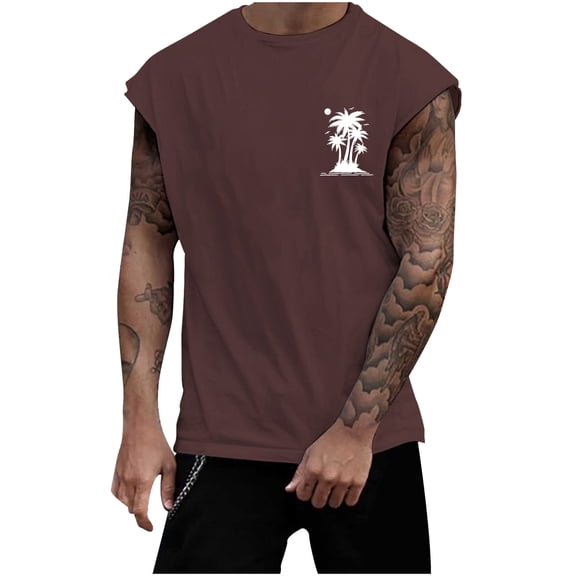 Krdevn Men's Summer Loose Size Sleeveless Casual Home T Shirt,Tank Tops Men,3XL