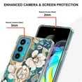 thumbnail image 3 of Allytech for Moto Edge 20 Case with Ring Holder Stand, Slim Shell Floral Series Bumper Anti-Scratch Shockproof Lightweight Phone Case Cover for Motorola Moto Edge 20, Flower, 3 of 4