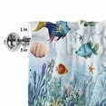 thumbnail image 2 of Valances for Windows Cartoon Fish Coral Summer Ocean Rod Pocket Short Curtain for Bathroom Living Room Bedroom Nautical Watercolor Leaf 1 Panel 54x18in, 2 of 9