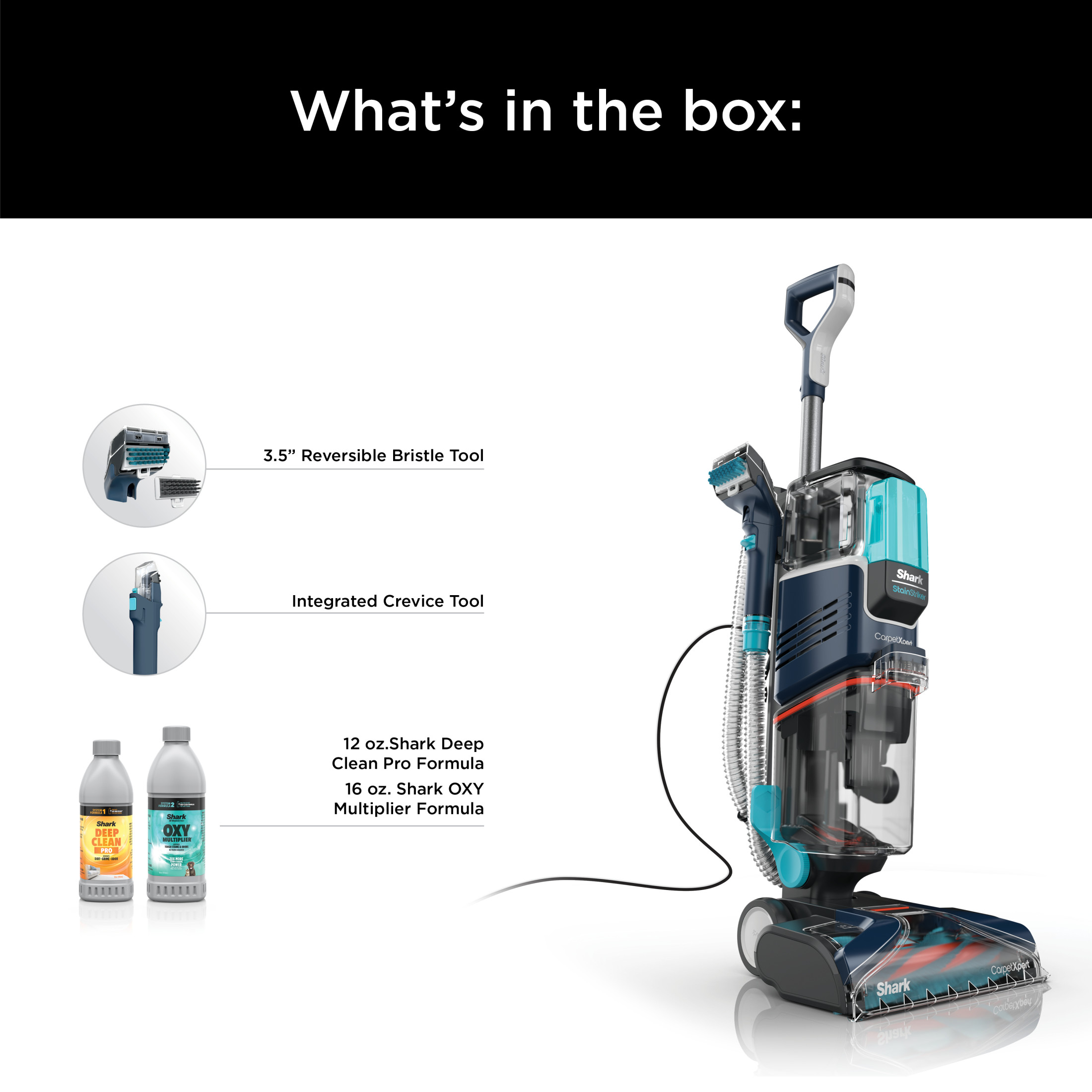 Shark EX300 CarpetXpert Pro HairPro Vacuum W/ StainStriker – Corded, Class A Refurbished, Blue