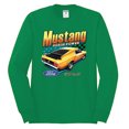 thumbnail image 2 of Wild Bobby, Ford Yellow Mustang Horsepower Cars and Trucks Men Long Sleeve Shirt, Kelly, Medium, 2 of 6