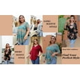 thumbnail image 3 of LETDIOSTO Women's Plus Size Short Sleeve Shirts V Neck Floral Loose Blouse Tops m-4xl, 3 of 4