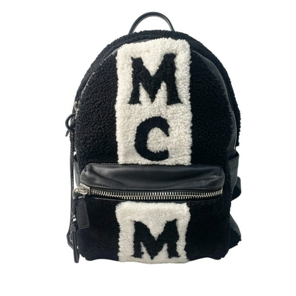 Pre-Owned MCM Women's Logo Backpack in Shearling Leather (Good)