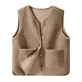 thumbnail image 6 of Reversible Vests Women Fall Sleeveless V-Neck Button up Fleece Vests Jackets with Pockets for Fall Winter Outerwear, 6 of 7
