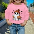 thumbnail image 2 of Girl Hoodie 10-12 Drawstring FlowerLetter Printing Pullover Sweatshirt Pullover Oversized Hoodie Fashion Blouse Long Sleeve Shirt track Jackets with Pocket Pink, 140, 2 of 4