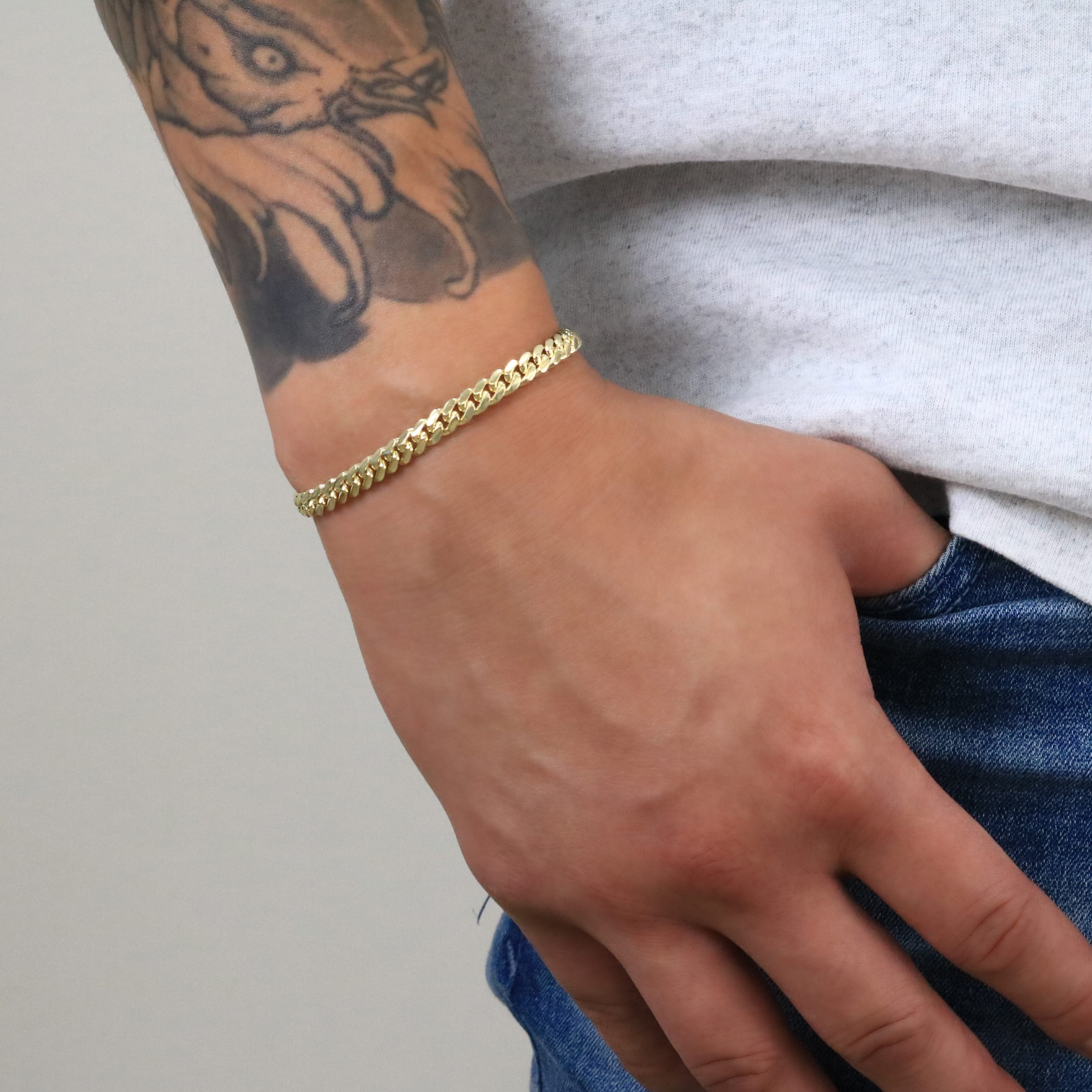 Nuragold 14K Real Yellow Gold Solid Miami Cuban Link Chain Bracelet 7"-9" (2.7mm-11mm) Italian Jewelry for Men & Women