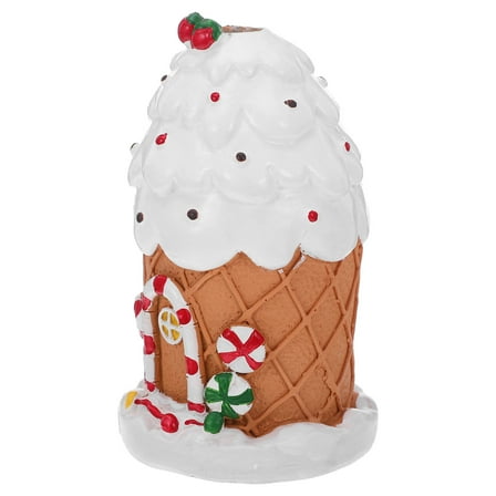 OULII Resin Christmas Village House Figurine Multi Color and Reusable for Decor