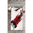 thumbnail image 3 of Ambesonne Cars Quilted Bedspread Set 2 Pcs, Formula Car on Speedway, Twin Size, Red Black Pale Grey, 3 of 3